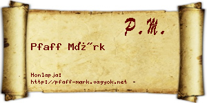 Pfaff Márk névjegykártya